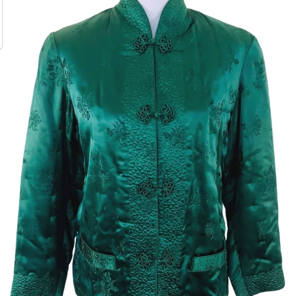 Vintage 2 sided Peony Brand jacket chinesse asian kimono shangai cheongsam - Picture 7 of 7